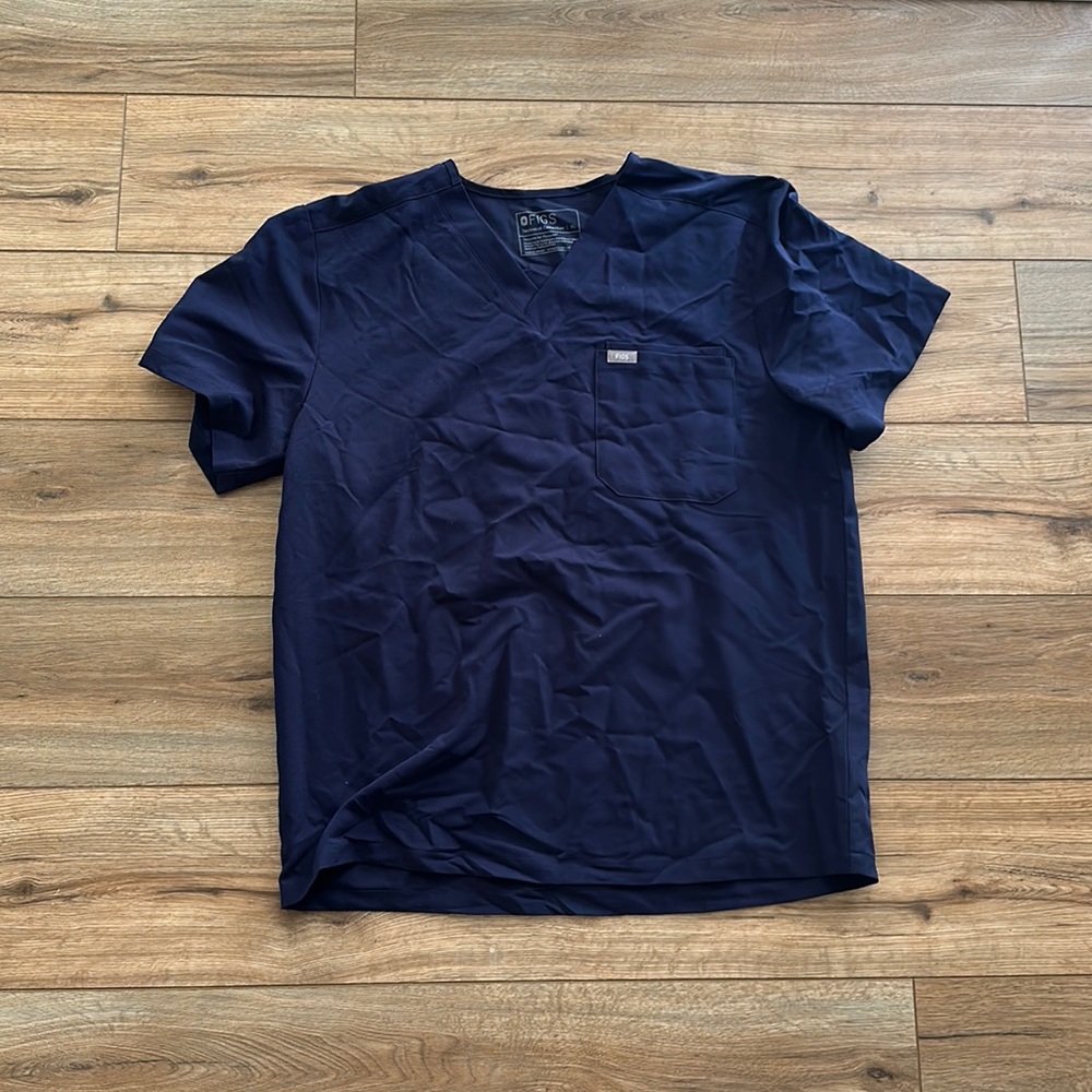 Figs Navy Scrub Top